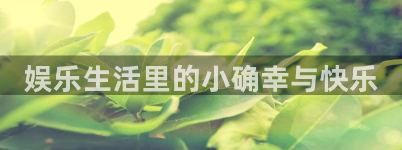 杏鑫娱乐：娱乐生活里的小确幸与快乐
